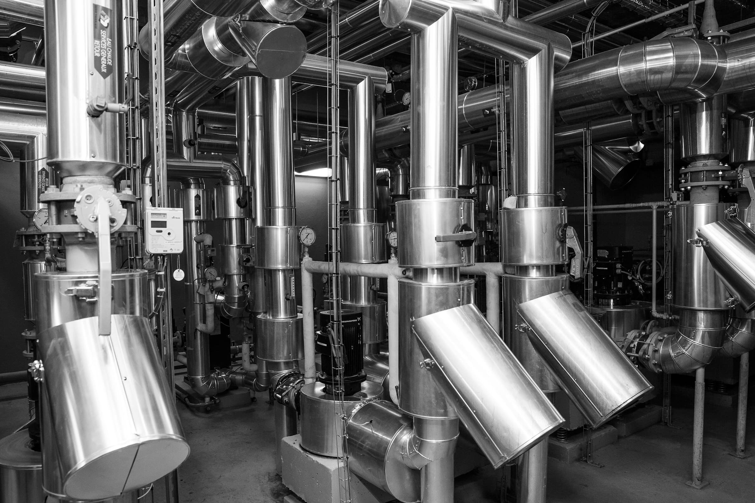 Industrial pipes and machinery