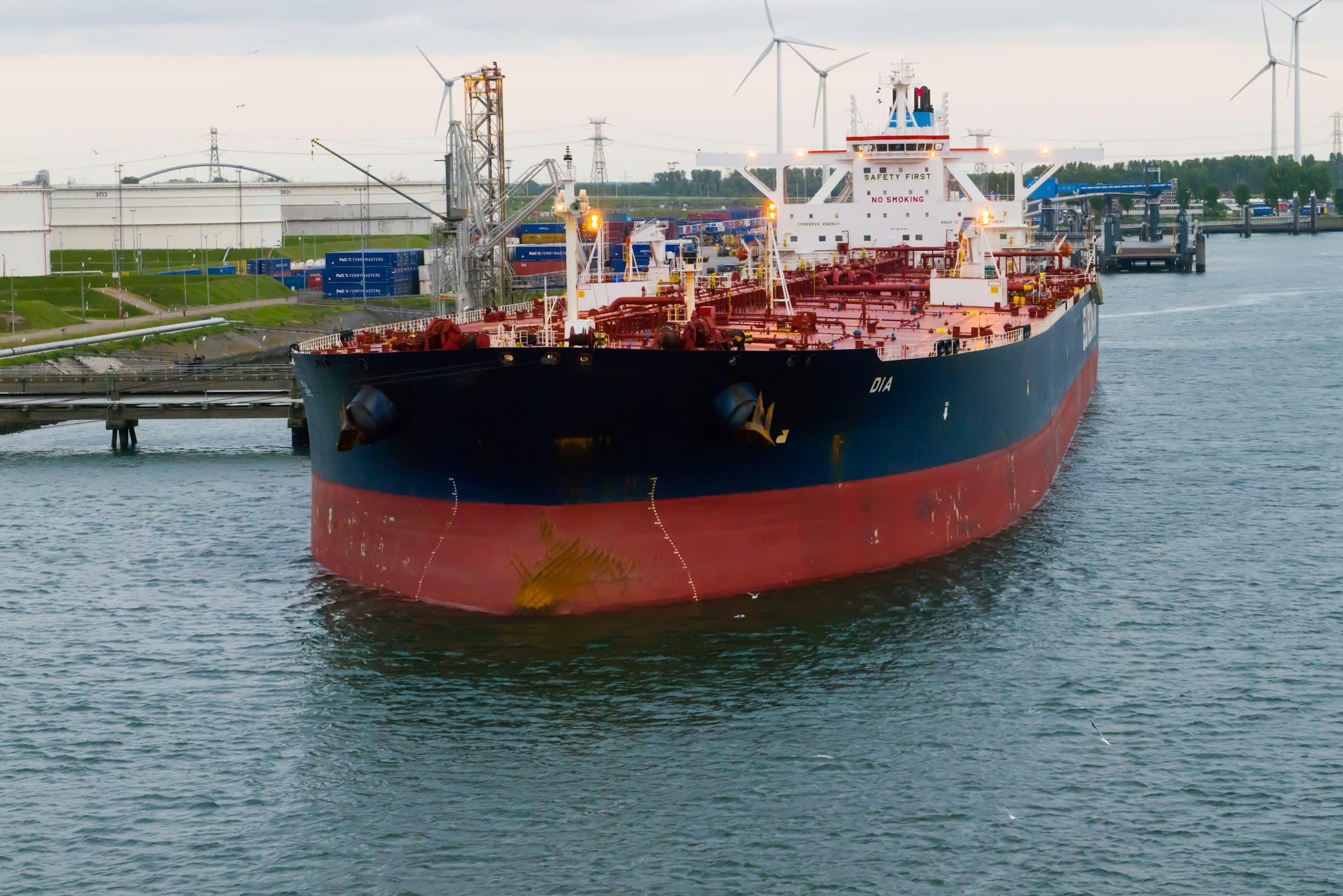 Oil tanker at sea